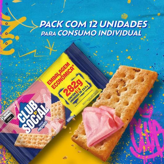 Pack Biscoito Presunto Club Social Pacote 282g 12 Unidades Embalagem Econômica - Imagem em destaque