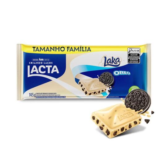 Chocolate Branco com Biscoito Oreo Lacta Laka Pacote 145g Tamanho Família - Imagem em destaque