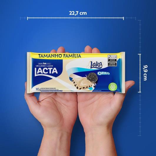 Chocolate Branco com Biscoito Oreo Lacta Laka Pacote 145g Tamanho Família - Imagem em destaque