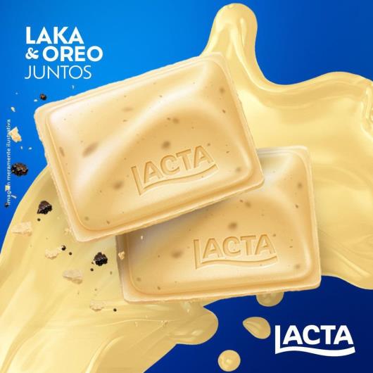 Chocolate Branco com Biscoito Oreo Lacta Laka Pacote 145g Tamanho Família - Imagem em destaque