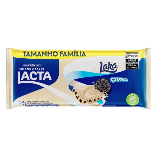 Chocolate Branco com Biscoito Oreo Lacta Laka Pacote 145g Tamanho Família - Imagem em destaque