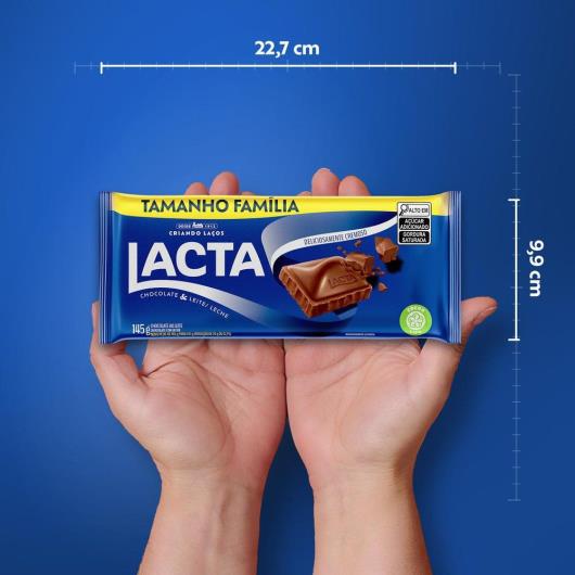 Chocolate ao Leite Lacta Pacote 145g Tamanho Família - Imagem em destaque