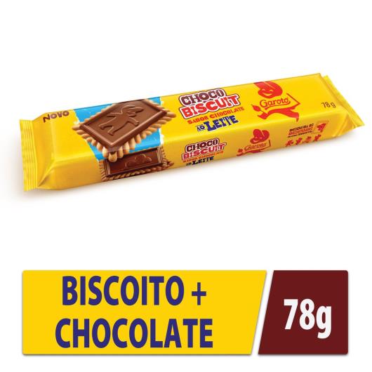 Biscoito com Chocolate Chocobiscuit GAROTO ao Leite 78g - Imagem em destaque