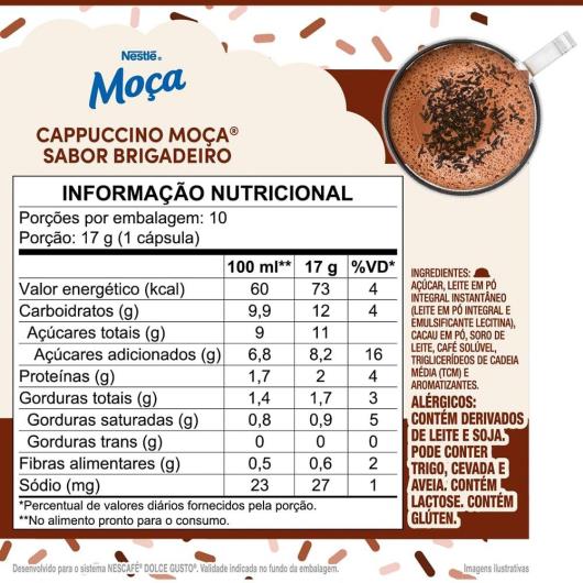 Cappuccino Nescafé Dolce Gusto MOÇA BRIGADEIRO 10 Cápsulas 170g - Imagem em destaque