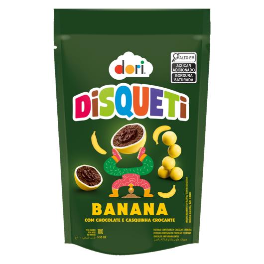 Confeito Dori Disqueti Banana e Cobertura de Chocolate 100g - Imagem em destaque