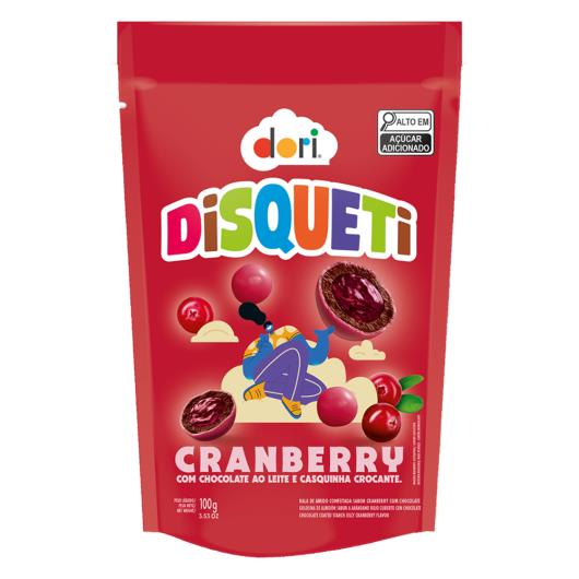 Confeito Dori Disqueti Cranberry com Chocolate ao Leite 100g - Imagem em destaque