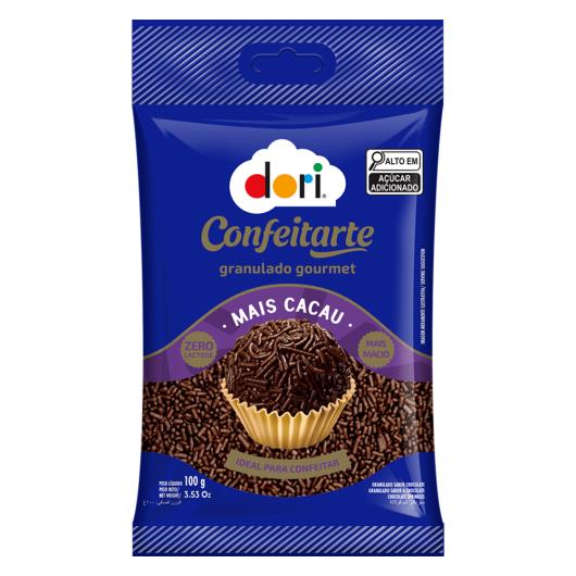 Confeito Granulado Chocolate Dori Confeitarte Gourmet Mais Cacau Pacote 100g - Imagem em destaque