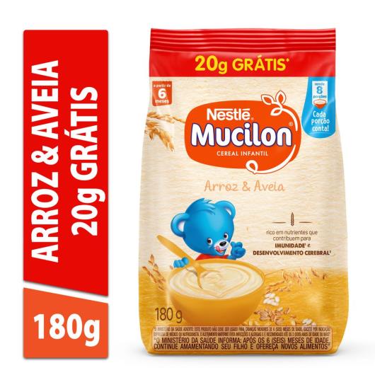 Cereal Infantil Mucilon Arroz e Aveia 180g - 20g Grátis - Imagem em destaque