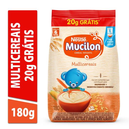 Cereal Infantil Mucilon Multicereais 180g - 20g Grátis - Imagem em destaque