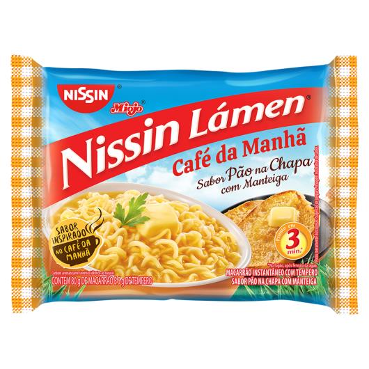 Macarrão Instantâneo Lámen Pão na Chapa com Manteiga Nissin Miojo Café da Manhã Pacote 85g - Imagem em destaque