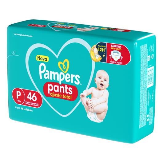 Fralda Descartável Infantil Pants Pampers Ajuste Total P Pacote 46 Unidades - Imagem em destaque