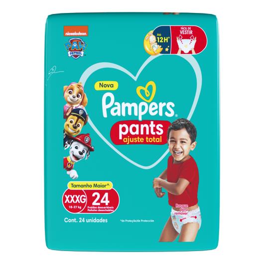 Fralda Descartável Infantil Pants Pampers Ajuste Total XXXG Pacote 24 Unidades - Imagem em destaque