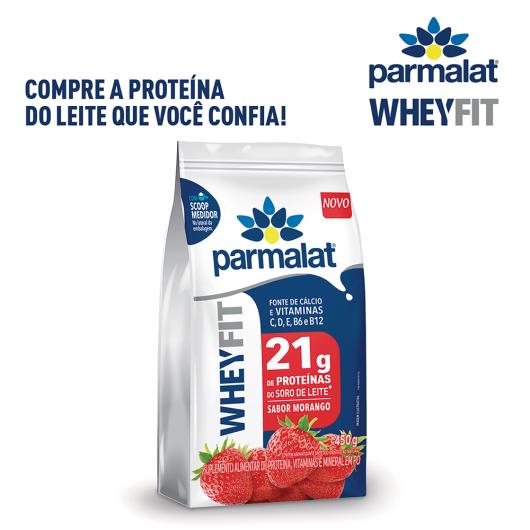 Suplemento Proteico Pó Morango Parmalat Whey Fit Pacote 450g - Imagem em destaque