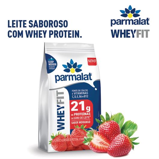 Suplemento Proteico Pó Morango Parmalat Whey Fit Pacote 450g - Imagem em destaque