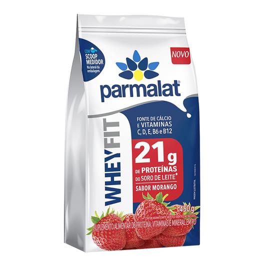 Suplemento Proteico Pó Morango Parmalat Whey Fit Pacote 450g - Imagem em destaque