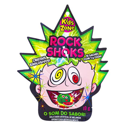 Bala Melancia, Morango ou Uva Kids Zone Rock Shoks Pacote 18g 18 Unidades - Imagem em destaque