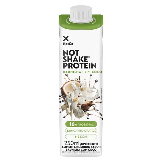 Suplemento Alimentar Baunilha com Coco Zero Lactose Not Shake Protein 16g de Proteína Caixa 250ml - Imagem em destaque