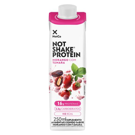 Suplemento Alimentar Morango com Tâmara Zero Lactose Not Shake Protein 16g de Proteína Caixa 250ml - Imagem em destaque