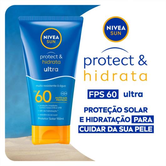 Protetor Solar Ultra FPS 60 Nivea Sun Protect & Hidrata Bisnaga 150ml - Imagem em destaque