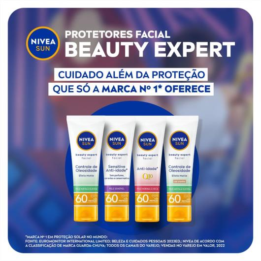 Protetor Solar NIVEA SUN Facial Beauty Expert Controle de Oleosidade Com Cor Média FPS 60 50g - Imagem em destaque