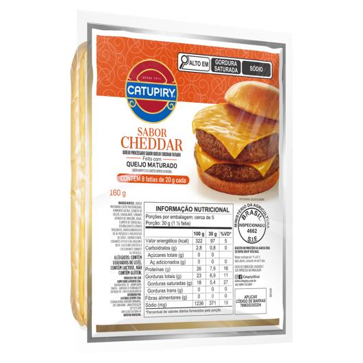 Queijo Processado Fatiado Cheddar Catupiry 160g - Imagem em destaque