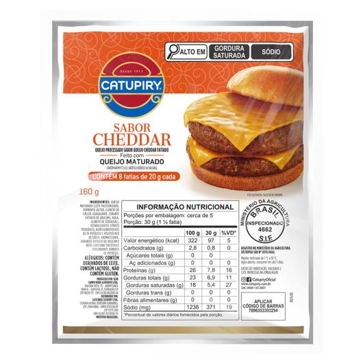 Queijo Processado Fatiado Cheddar Catupiry 160g - Imagem em destaque