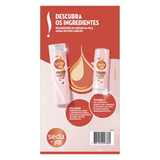 Kit Shampoo 300ml + Condicionador 190ml Seda by Niina Secrets Colágeno + Vitamina C - Imagem em destaque