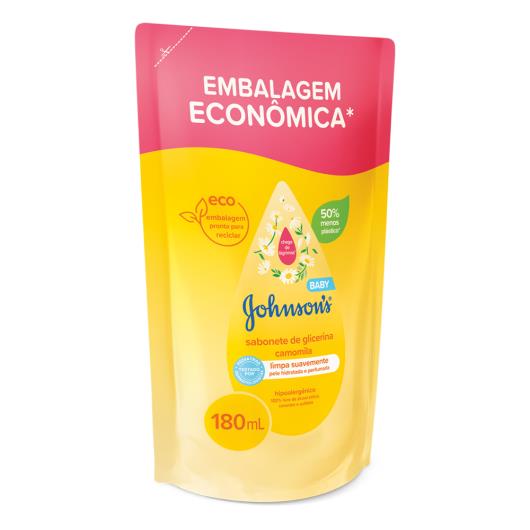 Sabonete Líquido de Glicerina da Cabeça aos Pés Camomila Johnson's Baby Sachê 180ml Embalagem Econômica - Imagem em destaque