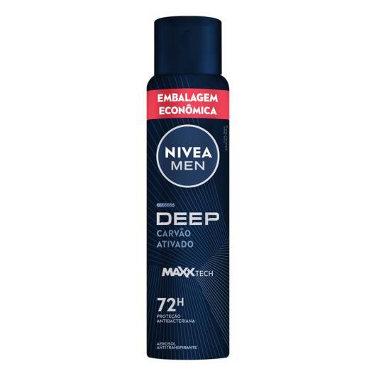 Antitranspirante Aerossol Carvão Ativado Nivea Men Deep 200ml Spray Embalagem Econômica - Imagem em destaque