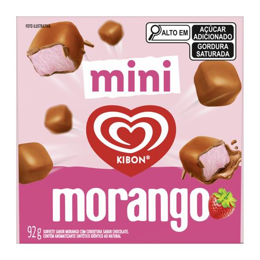 Mini Sorvete Morango Cobertura Chocolate Kibon Caixa 92g - Imagem em destaque