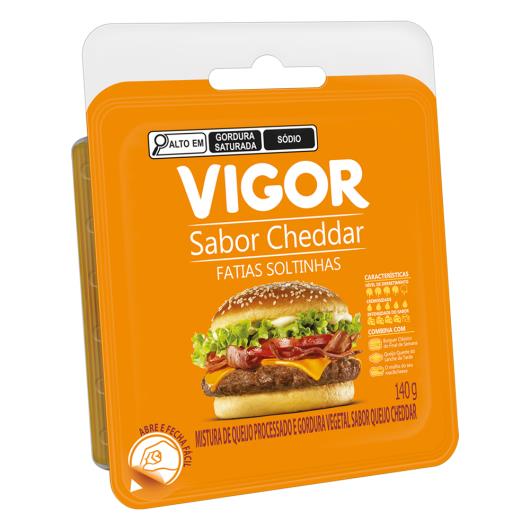 Queijo Processado Fatiado Cheddar Vigor 140g - Imagem em destaque