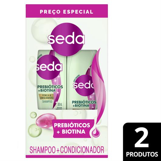 Kit Shampoo 300ml + Condicionador 190ml Força & Crescimento Seda Prebióticos + Biotina Preço Especial - Imagem em destaque