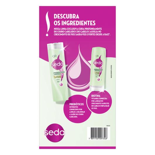 Kit Shampoo 300ml + Condicionador 190ml Força & Crescimento Seda Prebióticos + Biotina Preço Especial - Imagem em destaque