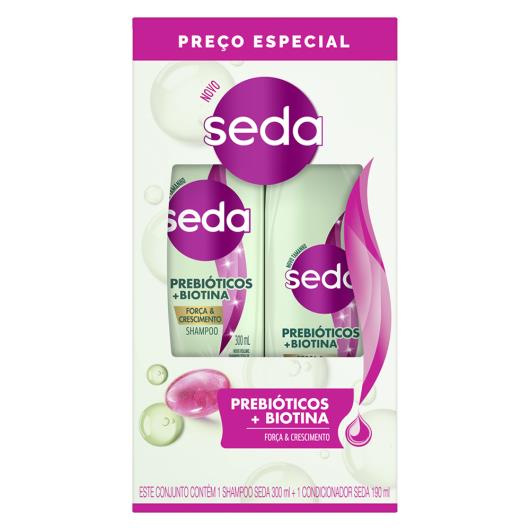 Kit Shampoo 300ml + Condicionador 190ml Força & Crescimento Seda Prebióticos + Biotina Preço Especial - Imagem em destaque