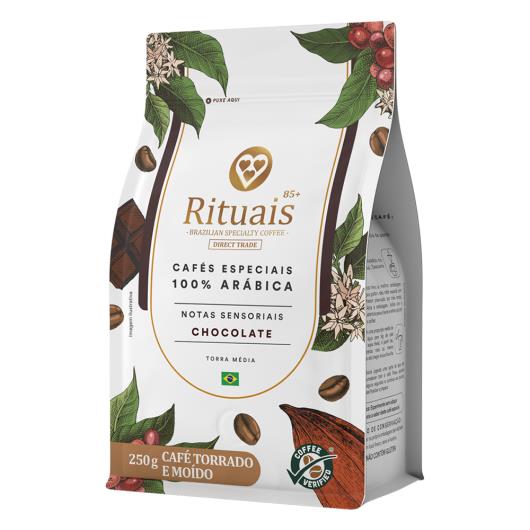 Café Torrado e Moído Chocolate 3 Corações Rituais 85+ Pouch 250g - Imagem em destaque