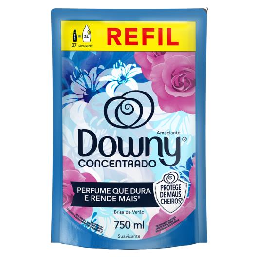 Amaciante de Roupa Concentrado Brisa de Verão Downy Sachê 750ml Refil - Imagem em destaque