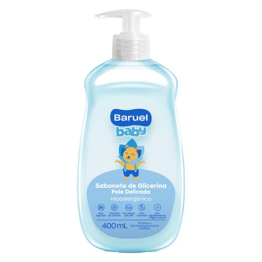 Sabonete Líquido de Glicerina Pele Delicada da Cabeça aos Pés Baruel Baby Frasco 400ml Pump - Imagem em destaque