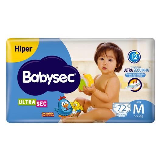 Fralda Descartável Babysec Ultra Sec M Hiperpacote 72 Unidades - Imagem em destaque