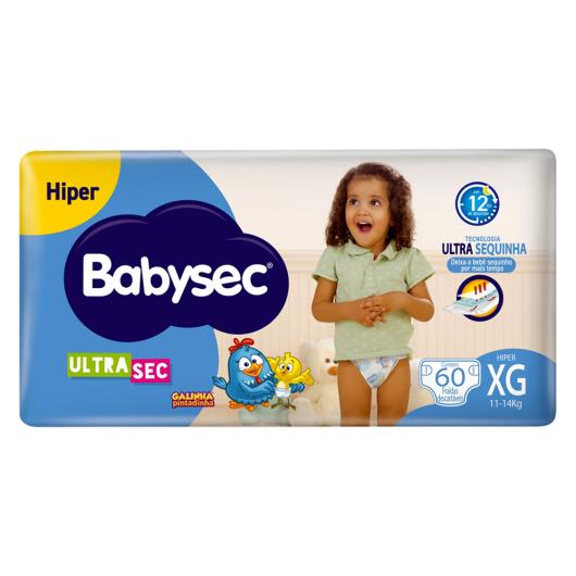 Fralda Descartável Babysec Ultra Sec XG Hiper 60 Unidades - Imagem em destaque