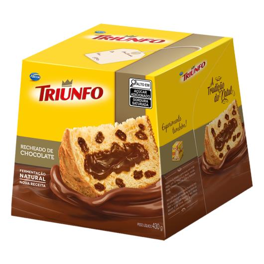 Panettone com Gotas Recheio Chocolate Triunfo Caixa 430g - Imagem em destaque