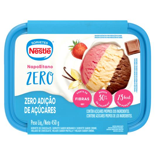 Sorvete Napolitano Nestlé Zero Adição de Açúcares Pote 450g - Imagem em destaque