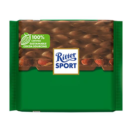 Chocolate ao Leite Whole Almonds Milk Ritter Sport 100g - Imagem em destaque