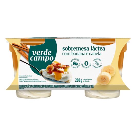 Sobremesa Láctea Fermentada Banana com Canela Zero Lactose Verde Campo Pote 200g 2 Unidades - Imagem em destaque