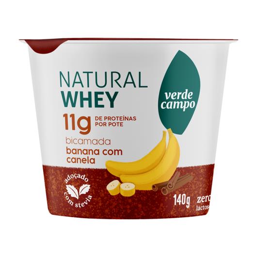 Iogurte Bicamada Banana com Canela Zero Lactose Verde Campo Natural Whey Pote 140g - Imagem em destaque