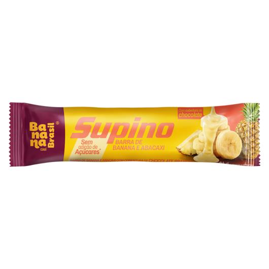 Barra de Frutas Banana e Abacaxi Cobertura Chocolate Branco Supino Pacote 24g - Imagem em destaque