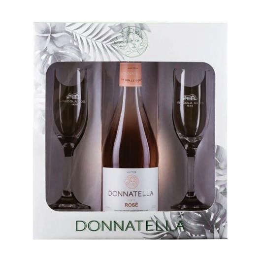 Kit Donnatella Rosé Suave Fino com 2 Taças - Imagem em destaque