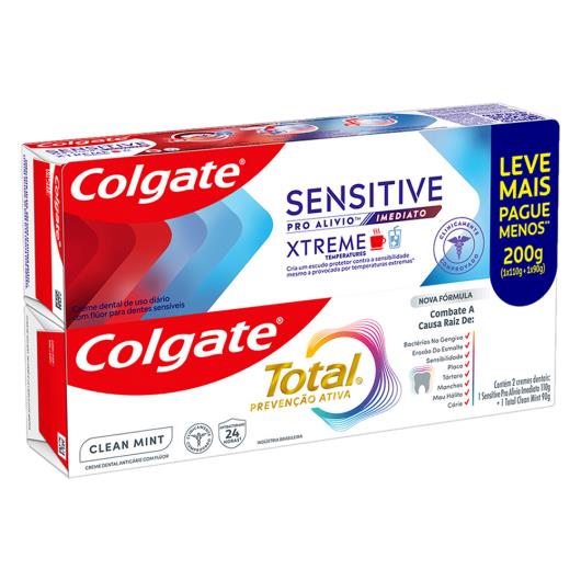 Kit Creme Dental Xtreme Sensitive Pro-Alívio Imediato 110g + Clean Mint Total Prevenção Ativa 90g Colgate Leve Mais Pague Menos - Imagem em destaque