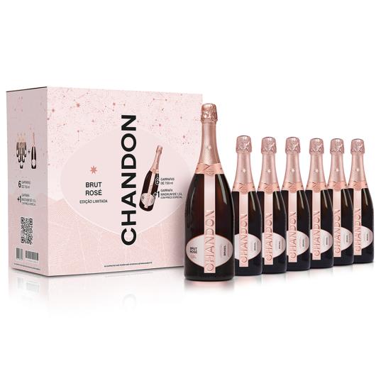 Kit 6 Chandon Brut Rosé 750ml + 1 Espumante Brut Rosé Magnum 1,5l Preço Especial - Imagem em destaque