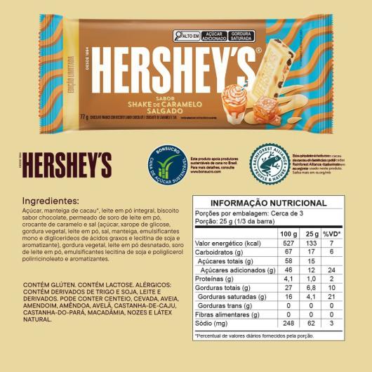 Chocolate Branco com Biscoito Shake de Caramelo Salgado Hershey's Pacote 77g - Imagem em destaque