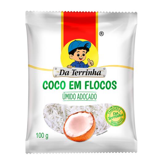 Coco Ralado Úmido Adoçado em Flocos Da Terrinha Pacote 100g - Imagem em destaque